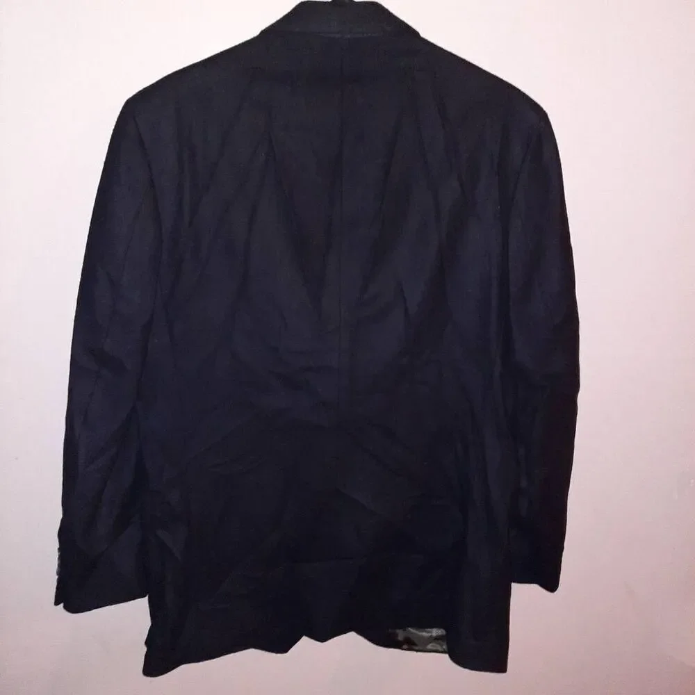 Oscar De La Renta Wool Cashmere Black Sport Coat Size 42